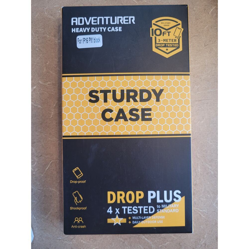 Adventurer Phone Case iP 16 PM Black Military Standard Camera Door NEW